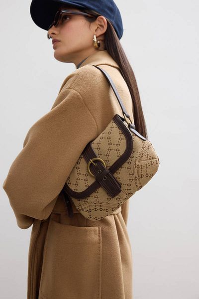 BE BLUE Monogram Bag with Stitch Detail