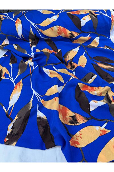 ipekkumaş قماش فيسكوز بنمط شال أزرق، يُباع المنتج كقطعة واحدة 1 قطعة 1 متر