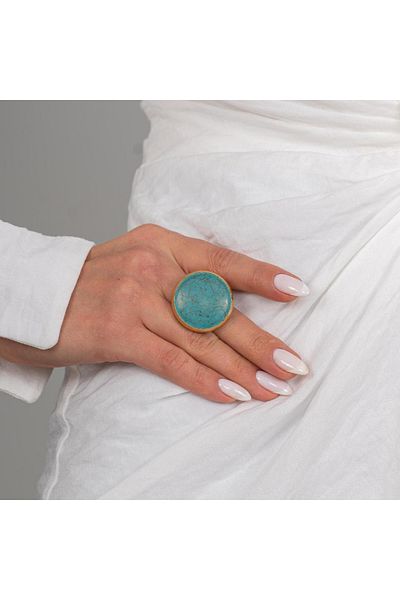 ZeyDor Accessories Zeydor Turquoise Stone Natural Stone Lucky Ring 1533
