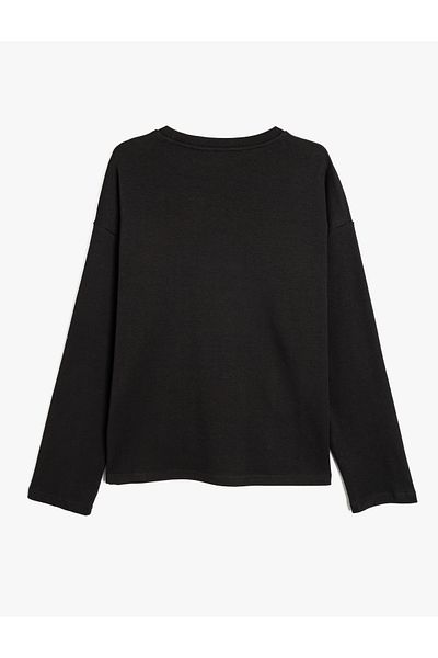 Koton Long Sleeve Crew Neck Oversize T-Shirt