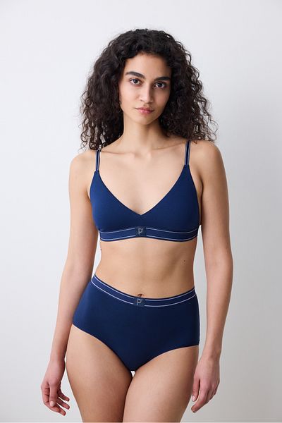 Penti Abnehmbarer, gepolsterter, weicher, dreieckiger, marineblauer BH