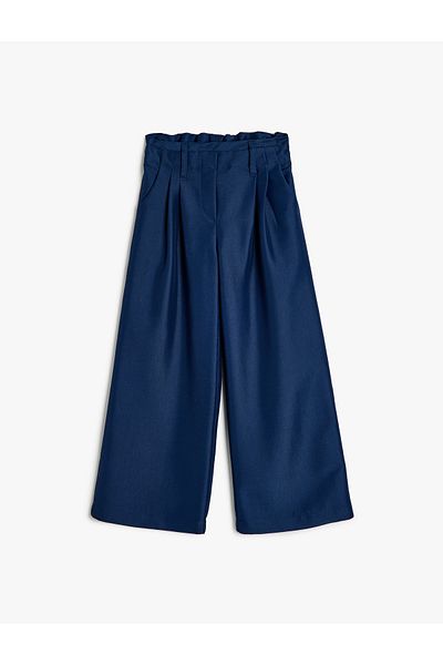 Koton Pleat Detailed Viscose Blended Wide Leg Trousers