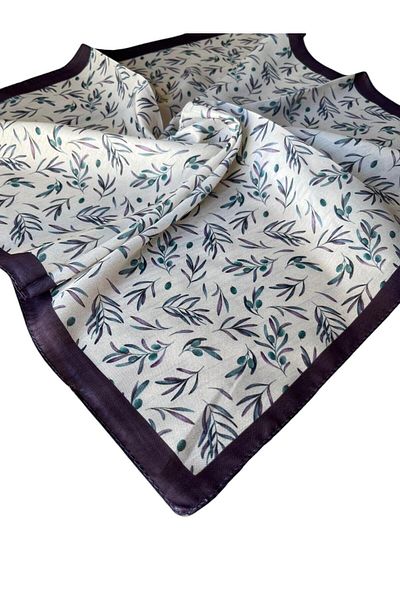 baderin Olive Dali Patterned Scarf