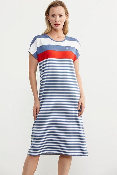 Sementa Rochie marină Indigo Lungime Midi - Decolteu Crew