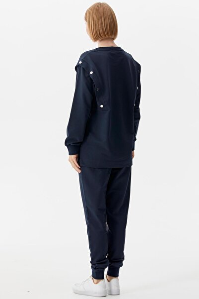 Sementa Σετ αθλητική φόρμα με λαιμόκοψη με λεπτομέρειες - Navy Blue