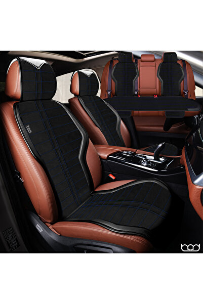 Bod غطاء حماية لمقعد السيارة من Taytüyü مع مجموعة جلد سلسلة Gediz الأمامية والخلفية باللون الأزرق