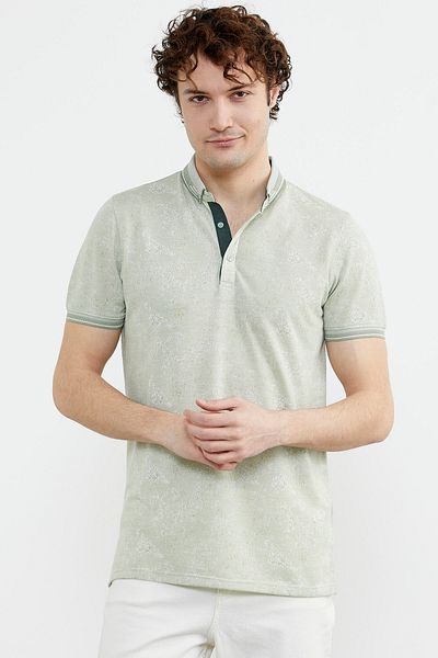 Sementa Slim Fit Knitwear Polo Neck T-Shirt - Πράσινο