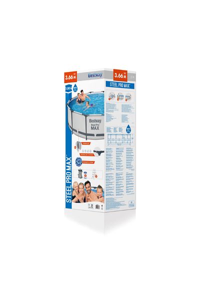 BESTWAY Steel Pro Max Pool Set+ Filter Pump+Ladder 366Cm X 100Cm 26-56418