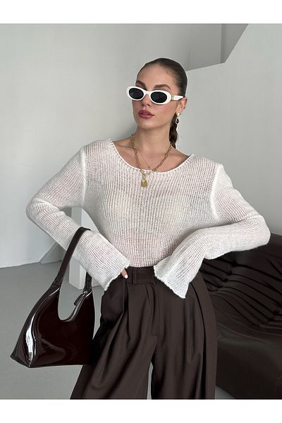 Laluvia 7190 Modell Ecru Transparent Pullover