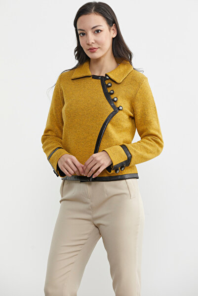 Sementa Button Detailed Knitwear Jacket - Sun - Brown