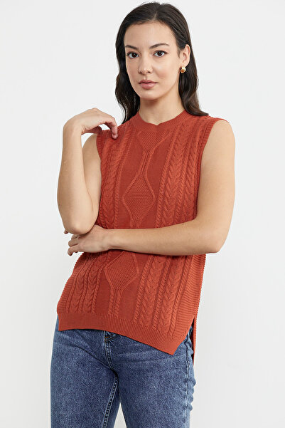 Sementa Long Back Motif Knitwear Sweater - Pomegranate