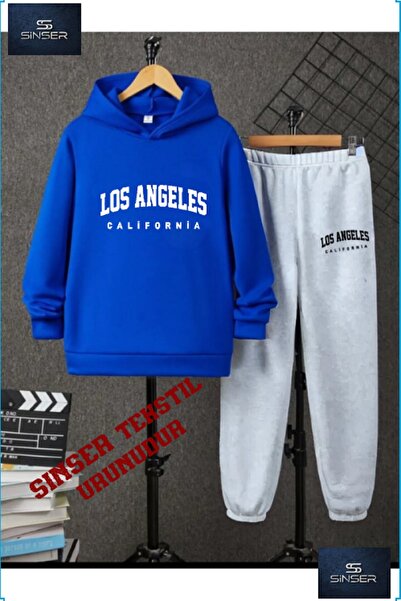 SS SİNSER Детски спортен екип с качулка и надпис „LOS ANGELES californiA”