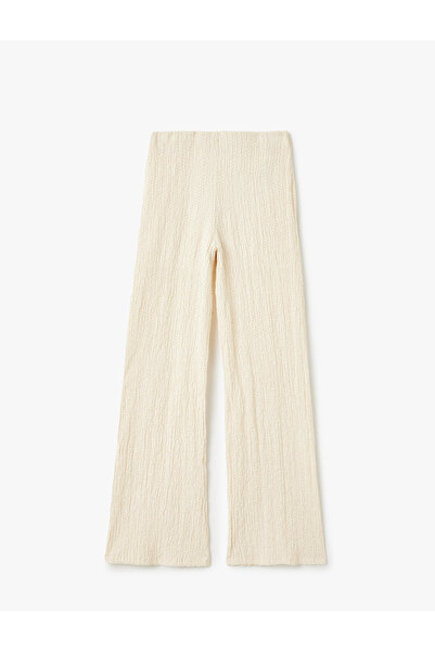 Koton Pamuklu Dokulu Bol Paça Pantolon