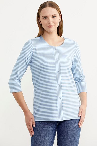 Sementa Tricou cu mânecă lungă cu dungi - Albastru