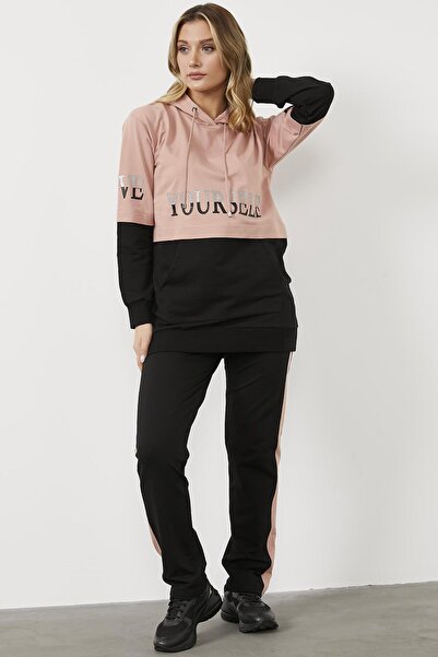 Sementa Σετ Φόρμας Διπλού Χρώματος Φαρδιάς Γραμμής - Πούδρα