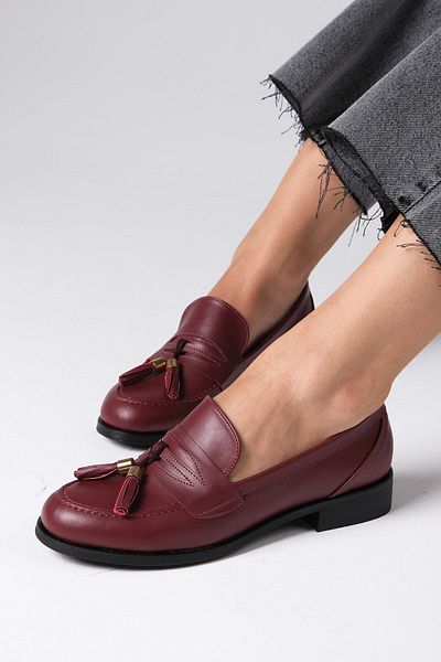 Mio Gusto Γυναικεία φλατ παπούτσια Οξφόρδης Dylan Burgundy Color
