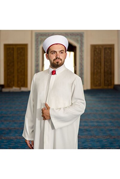 İkranur Mudahhir Hakim Yaka Sade Imam Cübbesi Krem