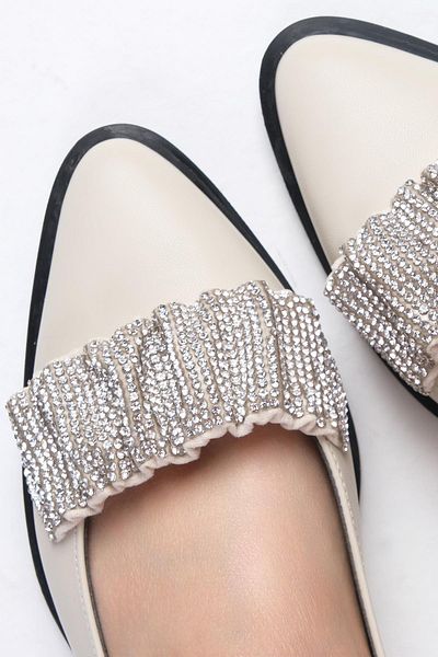 Mio Gusto Pantofi de zi cu balerină pentru femei Aisha Beige Color