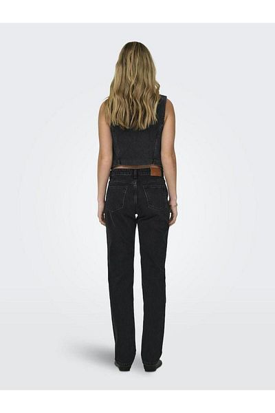 ONLY Pantaloni de damă negri cu talie normală picior picior15301779