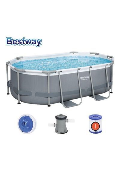 BESTWAY Power Steel Oval Pool Set+Filter Pump 3.05M X 2.00M X 84Cm 26-5614A