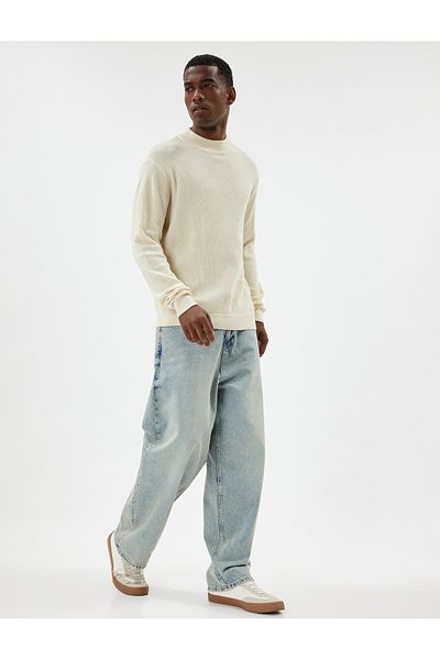 Koton Crew Neck Knitwear Cotton Sweater - Basic Model