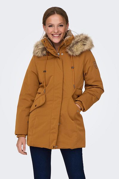 ONLY Hooded Tan Women's Woolen Parka15300627