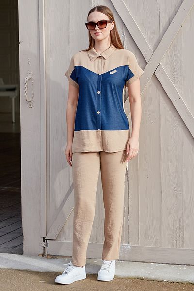 Sementa Σετ διπλού χρώματος Denim Look - Stone