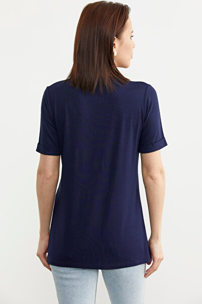 Sementa Navy Blue Basic T-Shirt - Daisy Print
