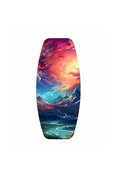 wudie Wooden Printed Balance Board Rocket Balance Board Rocket Gym Board