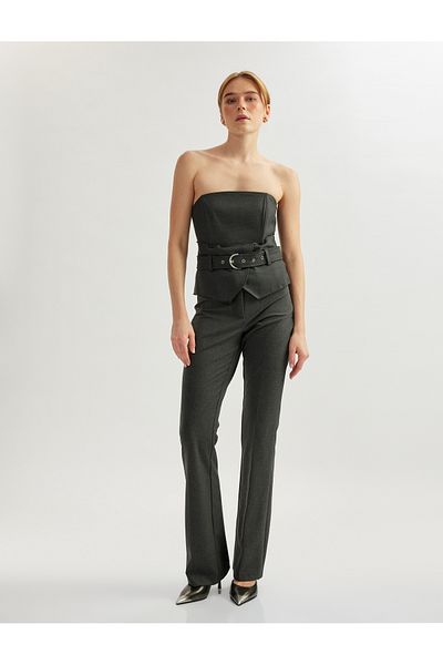 Koton Standard Waist Spanish Leg Fabric Trousers