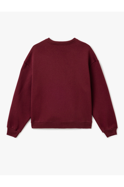 Koton Φούτερ με μακρυμάνικο λαιμόκοψη με κέντημα με ανυψωμένο αρκουδάκι