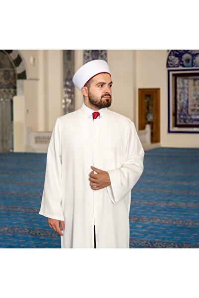 İkranur Mudahhir Hakim Yaka Sade İmam Cübbesi Krem