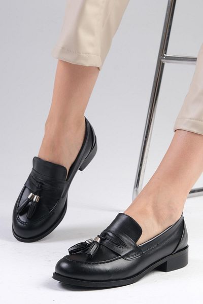 Mio Gusto Dylan Black Color Women's Oxford Flat Shoes