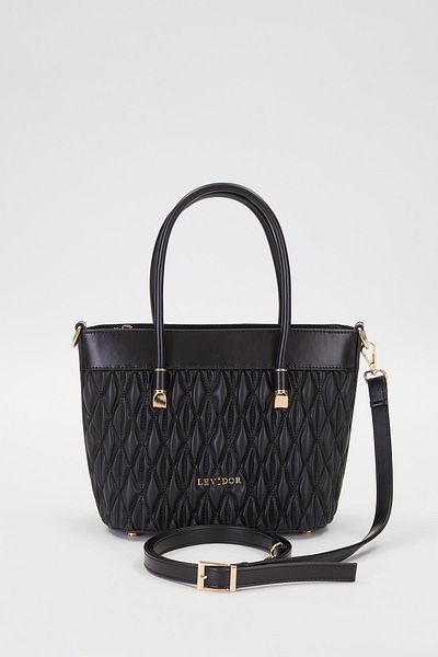 Levidor Black Baklava Pattern Handbag