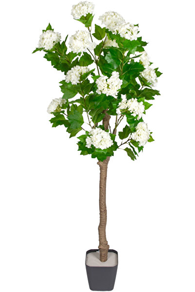 Herdekora Yapay Ortanca Ağacı 16 Çiçekli Yeşil-Beyaz 122 Cm.