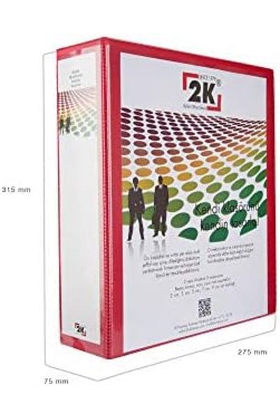 NcK 07-2D-K A4 PVC Firm Promotion Folder - 7 cm Back, 2 Ring D Mechanism, Red