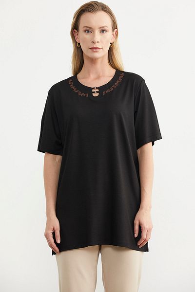 Sementa Tricou negru de marime mare brodat