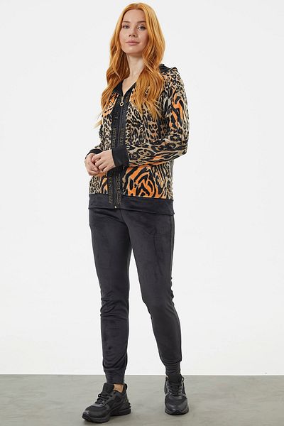 Sementa Trening din catifea cu model leopard - portocaliu