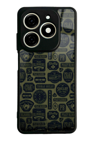 Spoyi حافظة هاتف لامعة بتصميم ورق جدران من Tecno Spark 20C Peaky Blinders