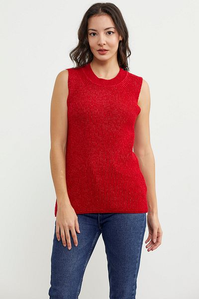 Sementa Derby Crew Neck Knitwear Sweater - Red