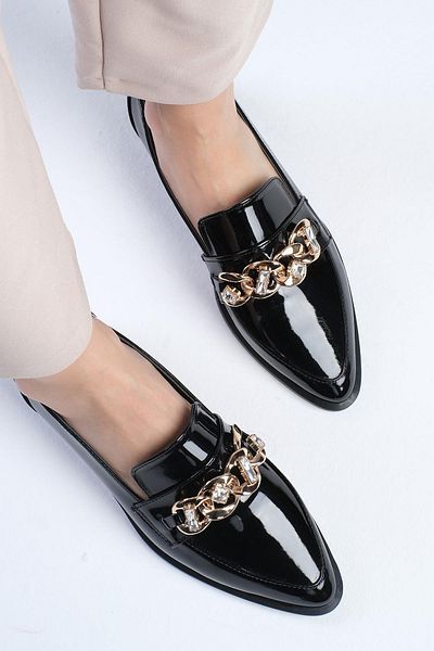 Mio Gusto Aileen Black Women's Loafer - Casual Flat Shoes