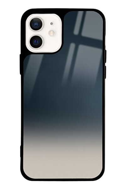 Spoyi iPhone 12 Mavi Geçiş Tasarımlı Glossy Telefon Kılıfı