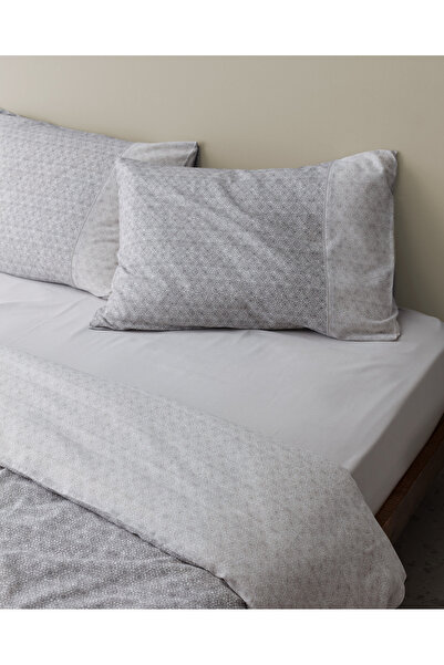 Madame Coco Lavem Tek Kişilik %100 Pamuk Madame Coco Crep Baskılı Nevresim Takımı - Gri