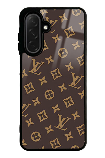 Spoyi Samsung A26 Kahverengi LV Tasarımlı Glossy Telefon Kılıfı