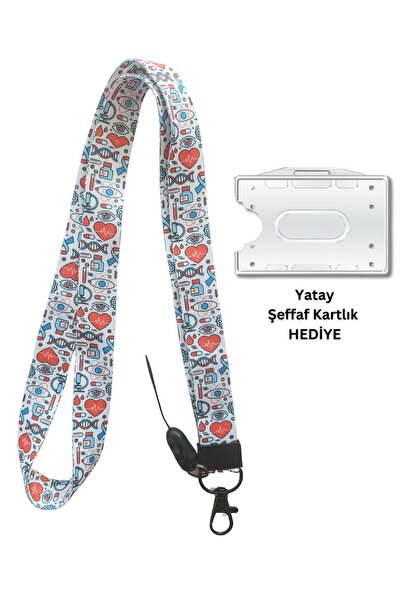 doktorbonem Bilim Deney Laboratuvar Kart Askısı Yaka Kartı Boyun Askı İpi Tel...