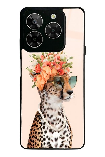 Spoyi حافظة هاتف لامعة بتصميم Gm Era 50 Influencer Leopard Cat