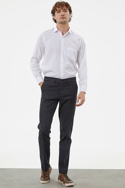Sementa Κλασικό παντελόνι Demin Look με πλαϊνές τσέπες - Μαύρο