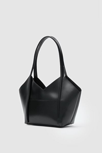Shule Bags Geza Geanta de umar asimetrica neagra