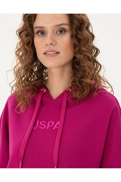 U.S. Polo Assn. U.S. Polo Assn. Oversize Fuchsia Women's Hooded Sweatshirt - Dmk. 1944236 .Radas