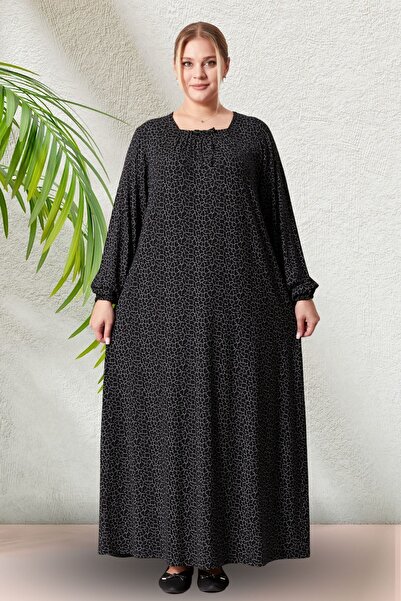 Ferace Γυναικείο φόρεμα Hijab τετράγωνο γιακά μεγάλου μεγέθους